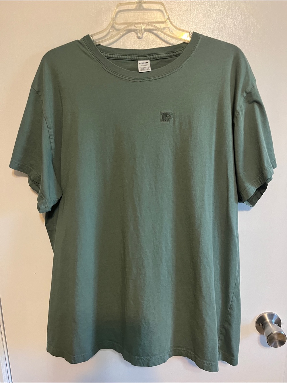 PINK Victoria's Secret Olive Green Short Sleeve Tee- XL